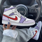 Lavender Red Cartoon Custom Air Jordan 1-shecustomize