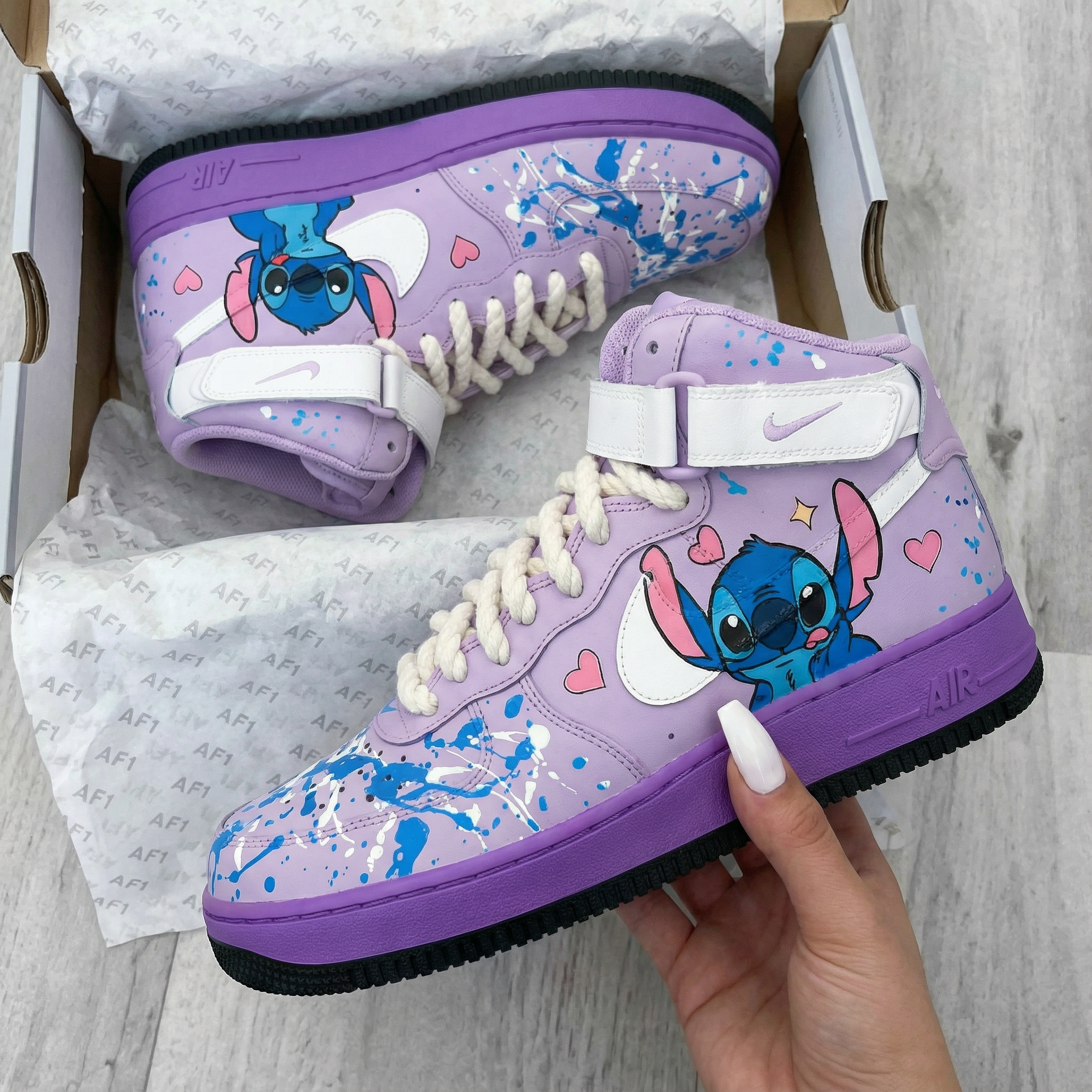 Lavender Stitch Themed Custom Air Force 1-shecustomize