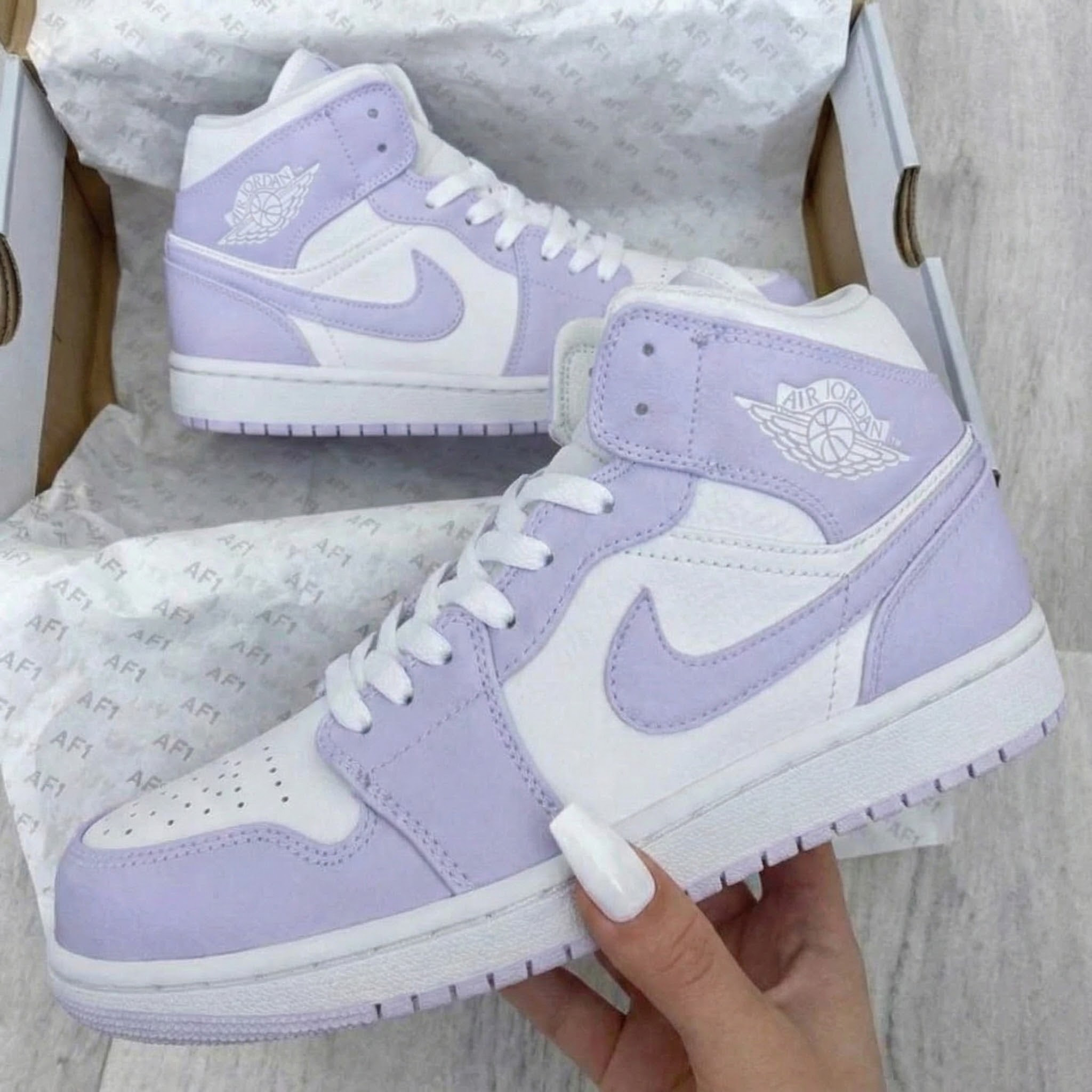 Lavender White Custom Air Jordan 1-shecustomize