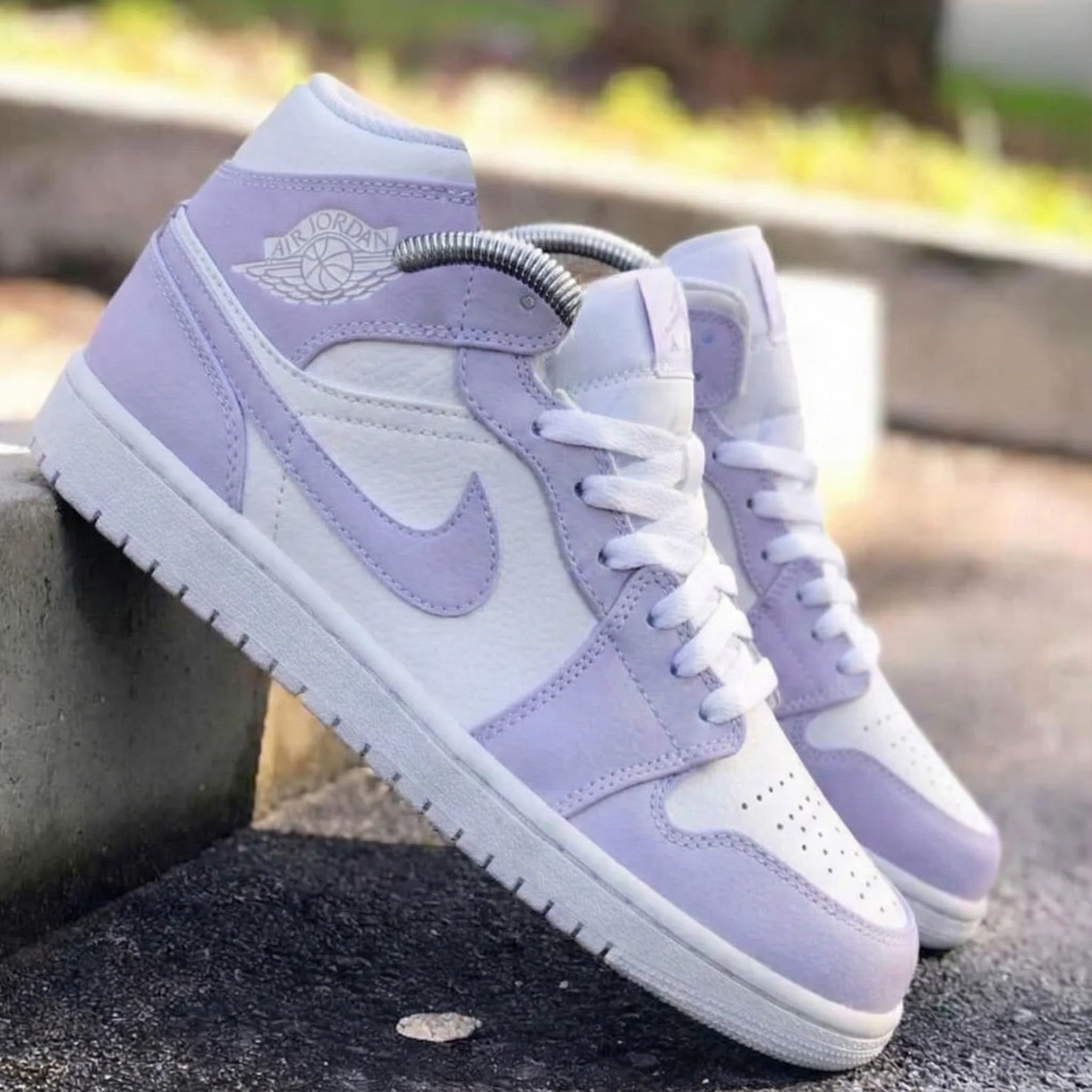 Lavender White Custom Air Jordan 1-shecustomize