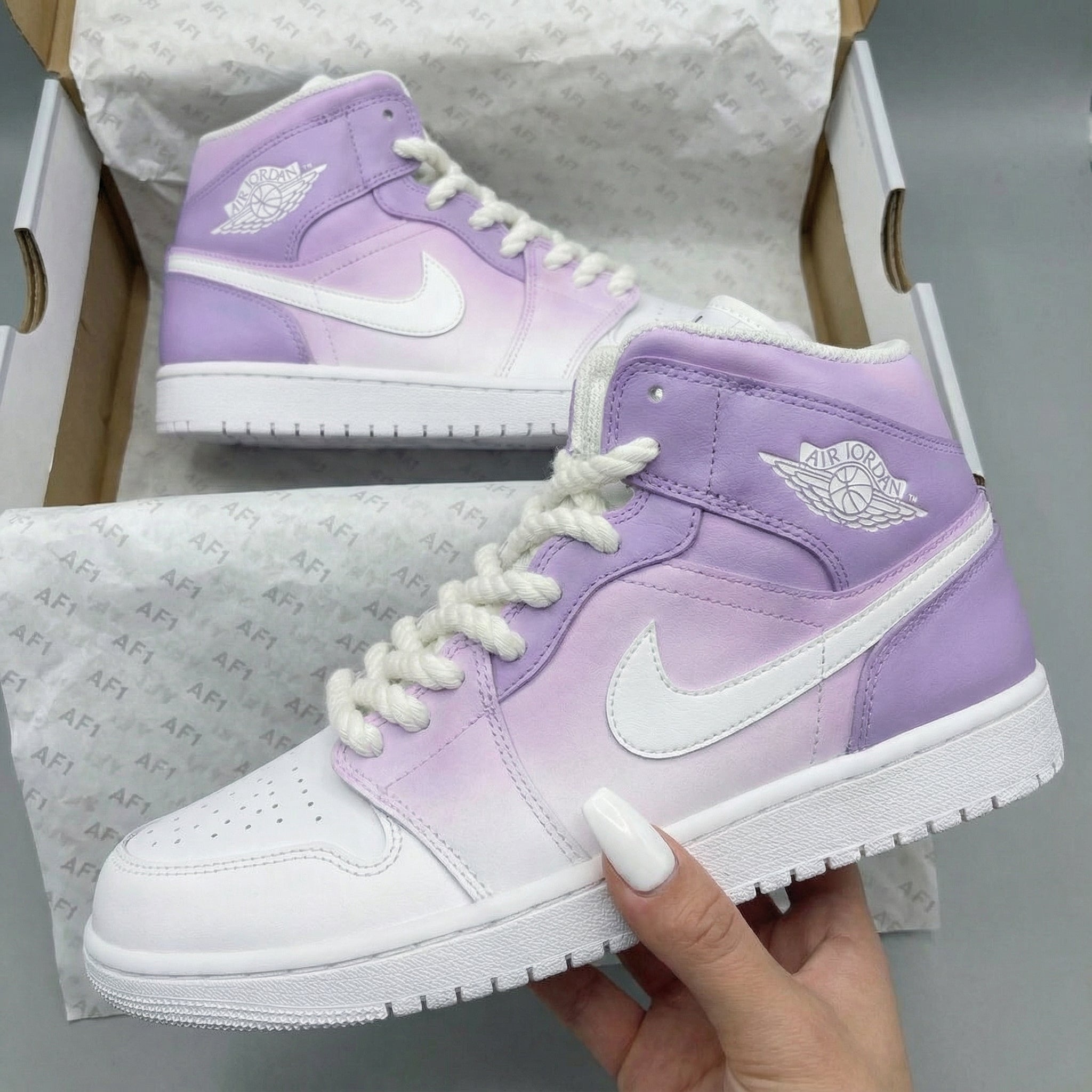 Lavender White Gradient Custom Air Jordan 1-shecustomize