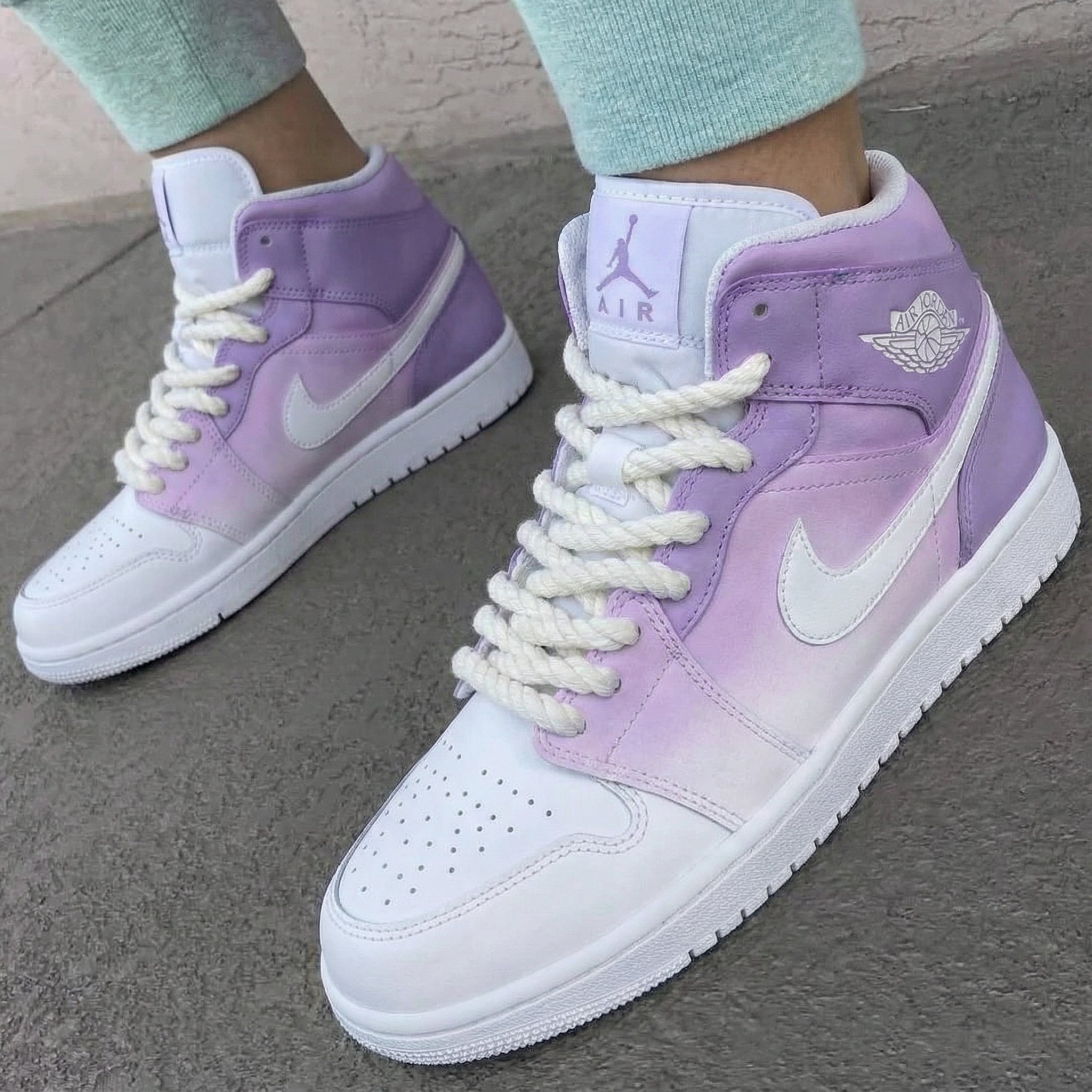 Lavender White Gradient Custom Air Jordan 1-shecustomize