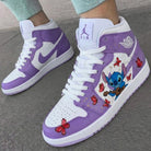 Lavender White Stitch Butterflies Custom Air Jordan 1-shecustomize