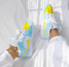 Light Blue Yellow Swoosh Custom Air Jordan 1-shecustomize