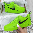 Lime Green Black Custom Air Force 1-shecustomize