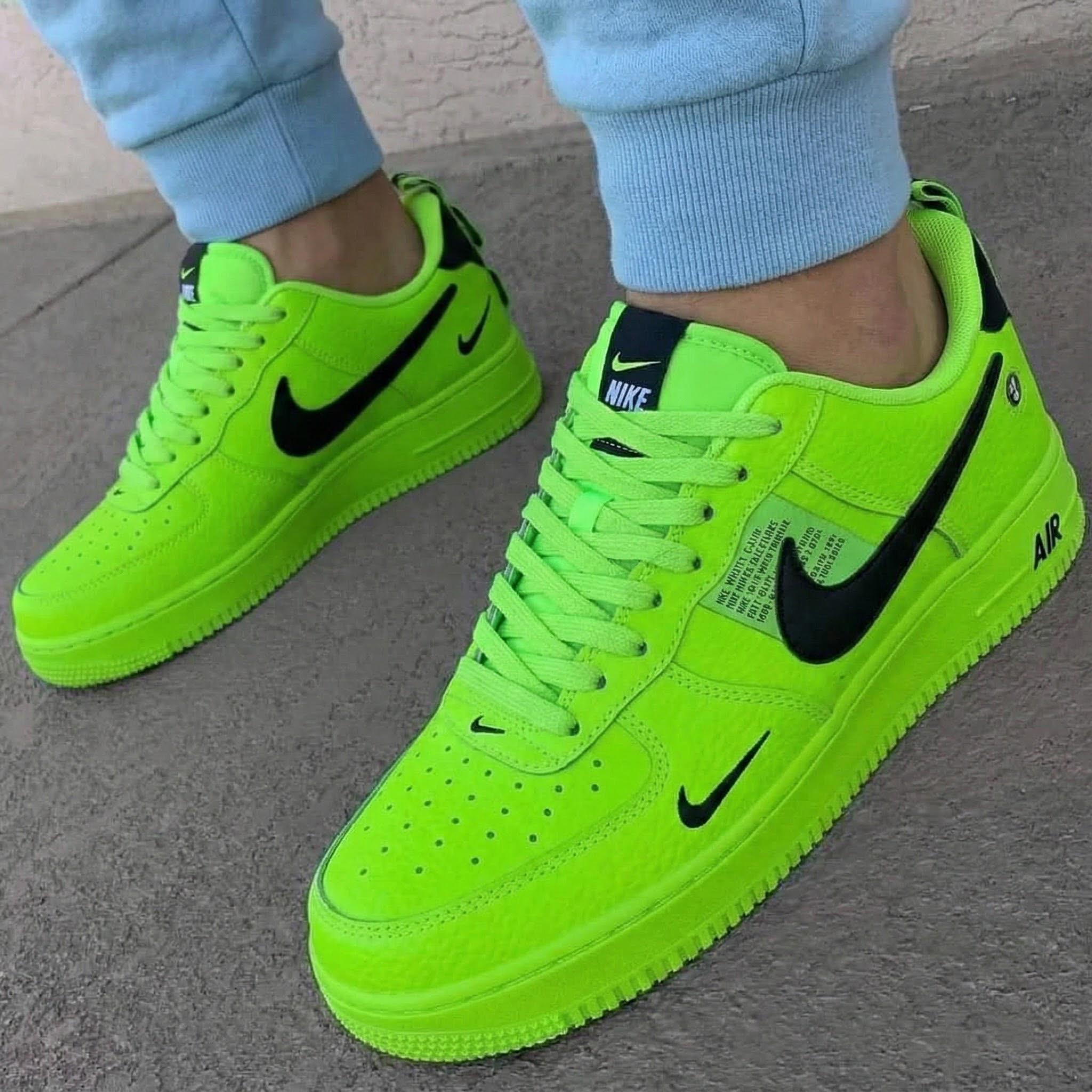 Lime Green Black Custom Air Force 1-shecustomize