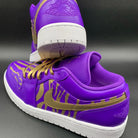 Luxurious Purple and Gold Zebra Stripe Pattern Custom Air Jordan 1-shecustomize