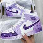 Magical Light Lavender Purple Splatter Design Custom Air Jordan 1-shecustomize