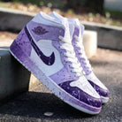 Magical Light Lavender Purple Splatter Design Custom Air Jordan 1-shecustomize