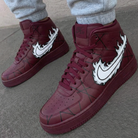 Maroon Flames Custom Air Jordan 1-shecustomize