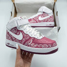 Maroon Paisley Custom Air Force 1-shecustomize