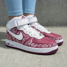 Maroon Paisley Custom Air Force 1-shecustomize