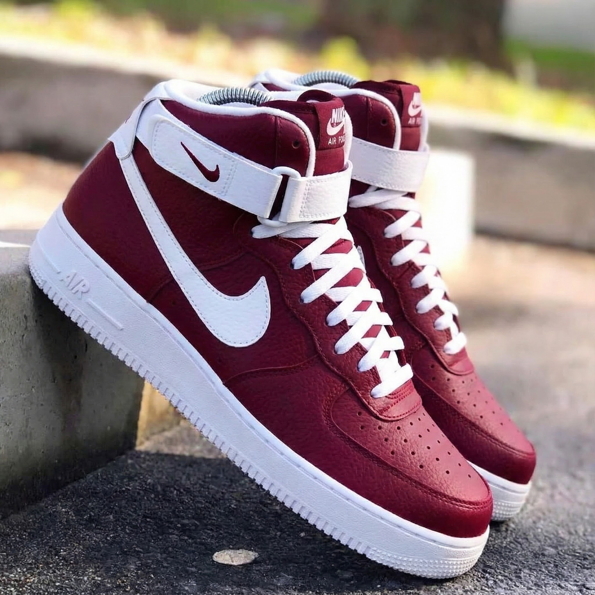 Maroon White Custom Air Force 1-shecustomize