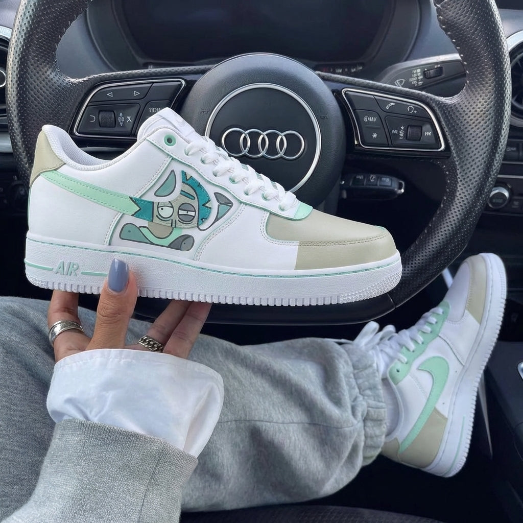 Mint And Beige Rick Cartoon Custom Air Force 1-shecustomize