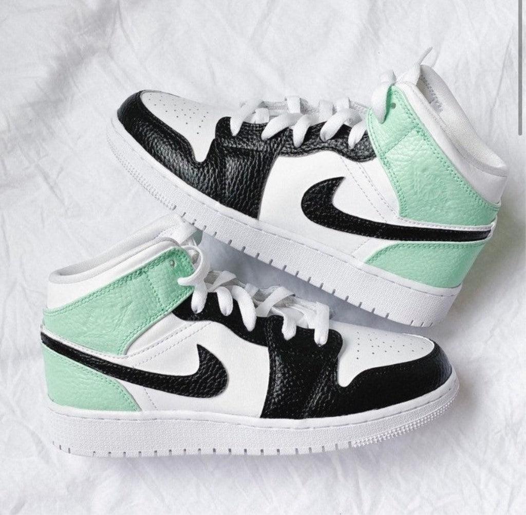 Mint Green Custom Air Jordan 1-shecustomize