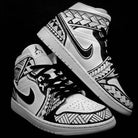 Monochrome Tribal Design Custom Air Jordan 1-shecustomize