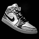 Monochrome Tribal Design Custom Air Jordan 1-shecustomize