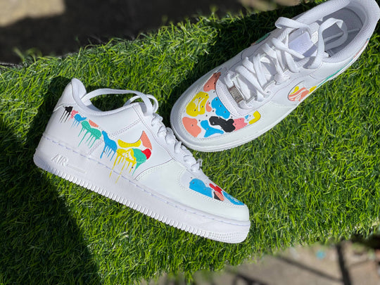 Multi - colored Drip Pattern Custom Air Force 1-shecustomize
