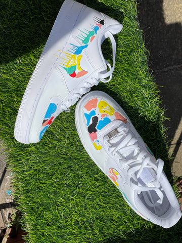 Multi - colored Drip Pattern Custom Air Force 1-shecustomize