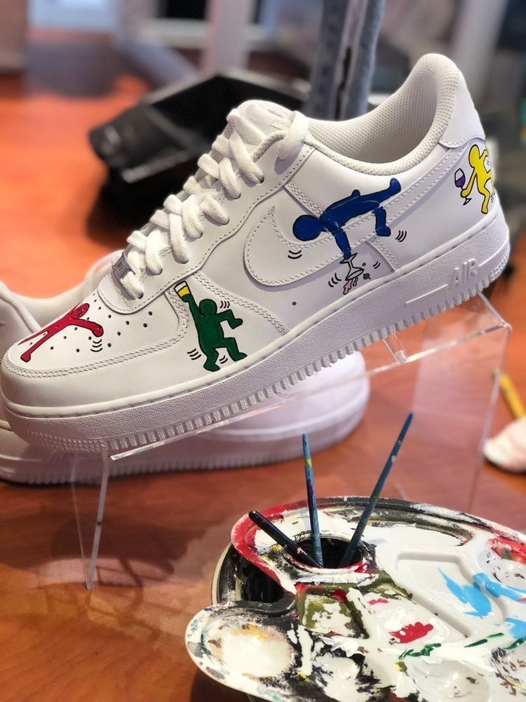 Multi - colored Stickman Custom Air Force 1-shecustomize