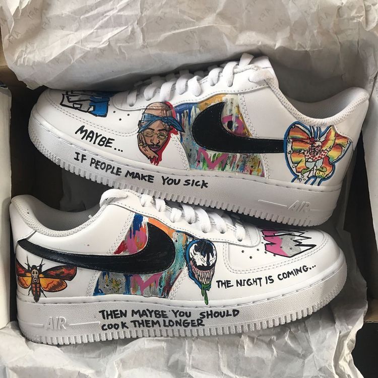 Multicolor Cartoon And Insect Custom Air Force 1-shecustomize
