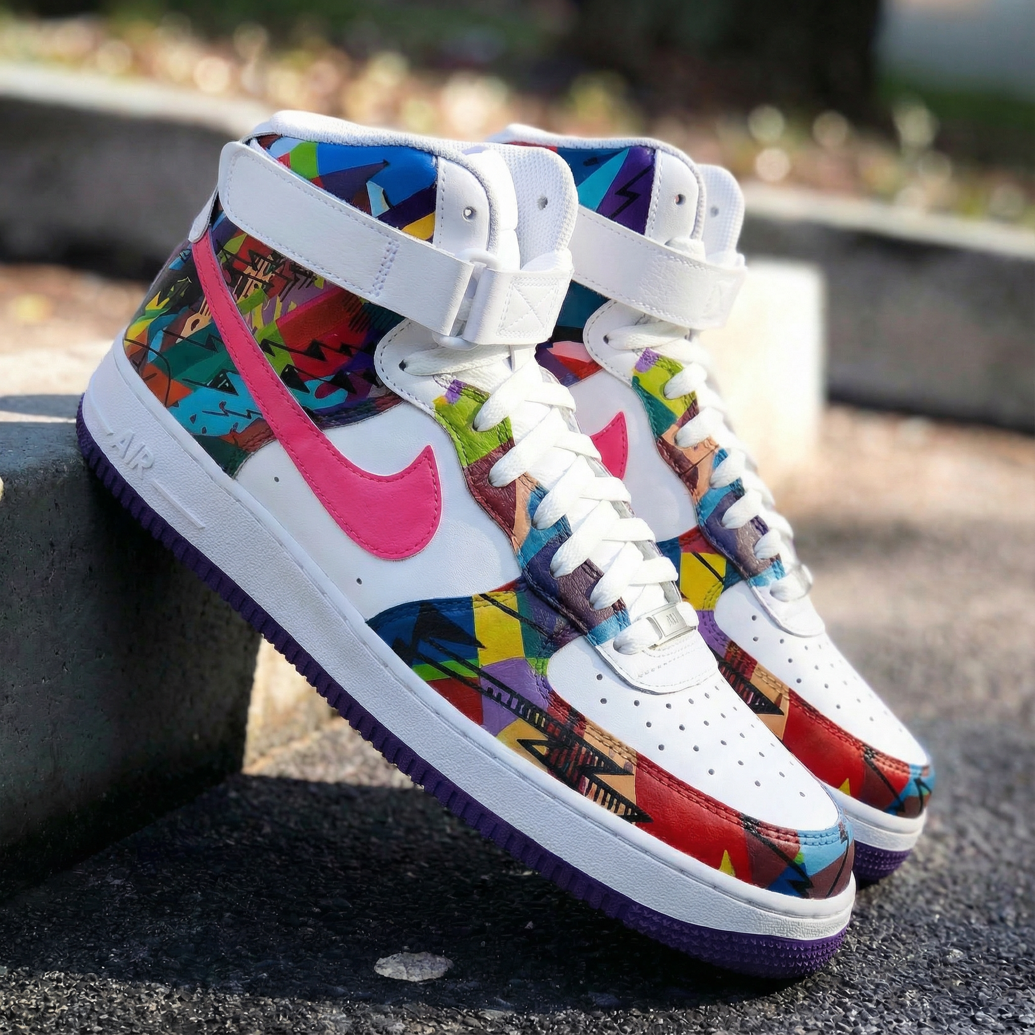 Multicolored Geometric Custom Air Force 1-shecustomize