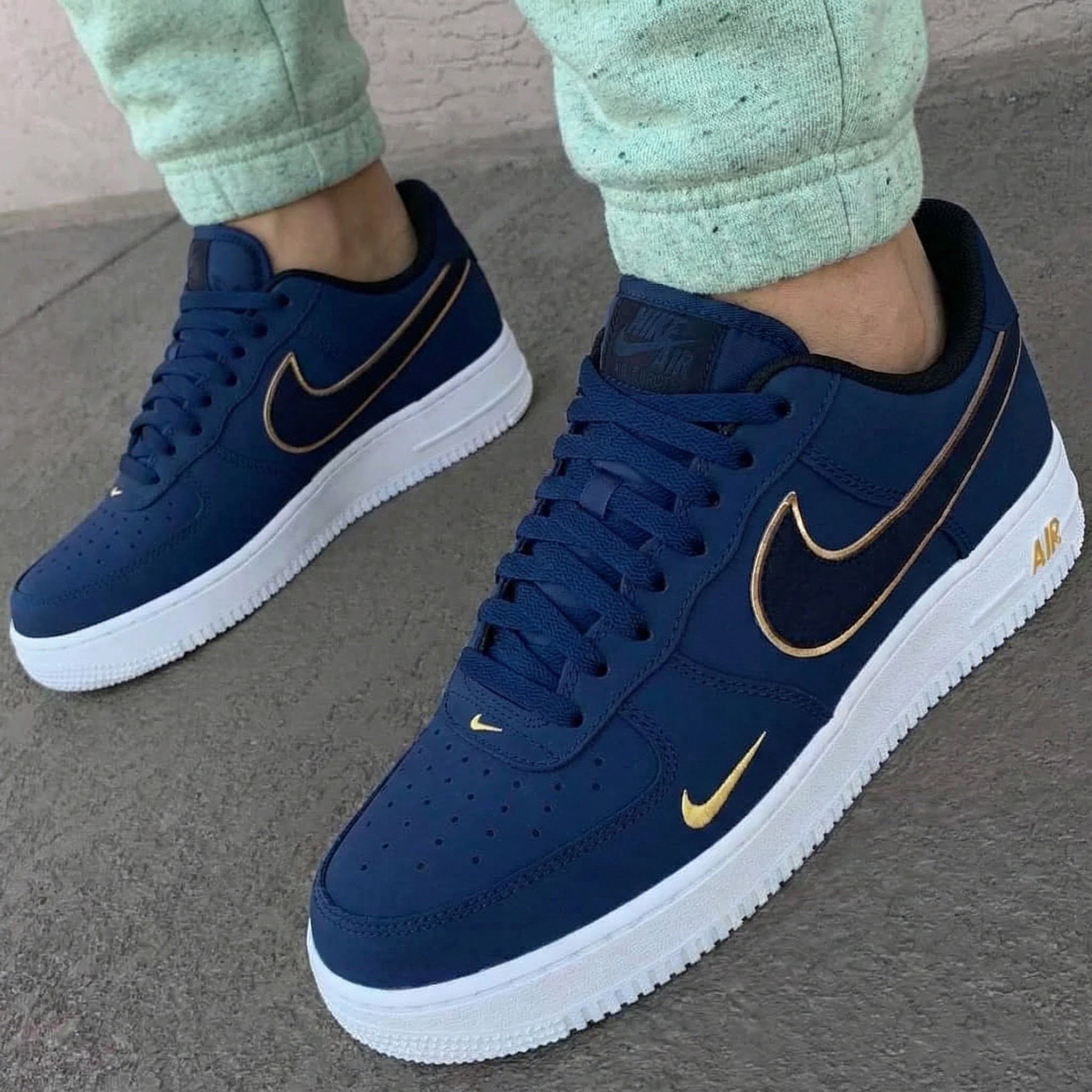 Navy Gold Custom Air Force 1-shecustomize