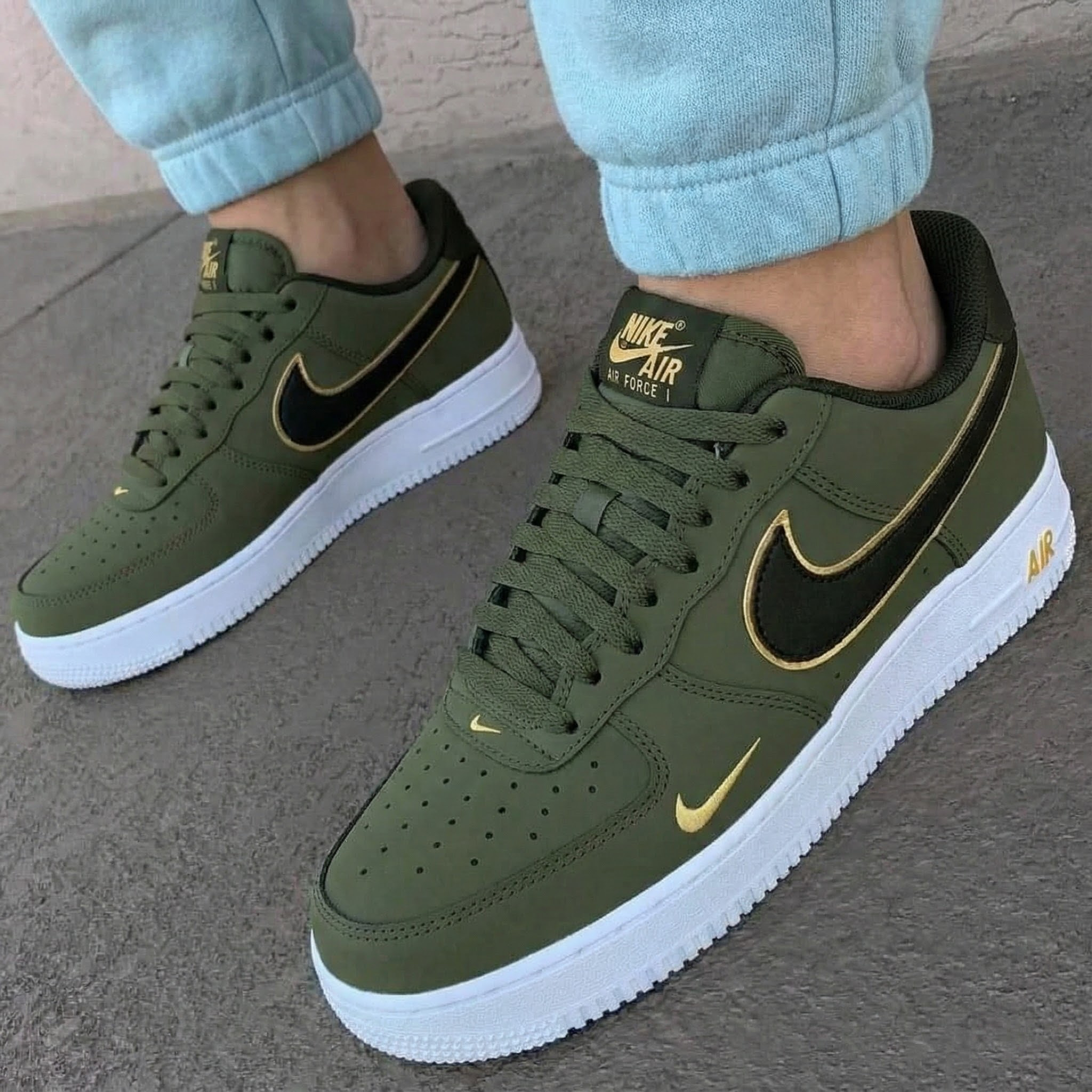 Olive Gold Custom Air Force 1-shecustomize