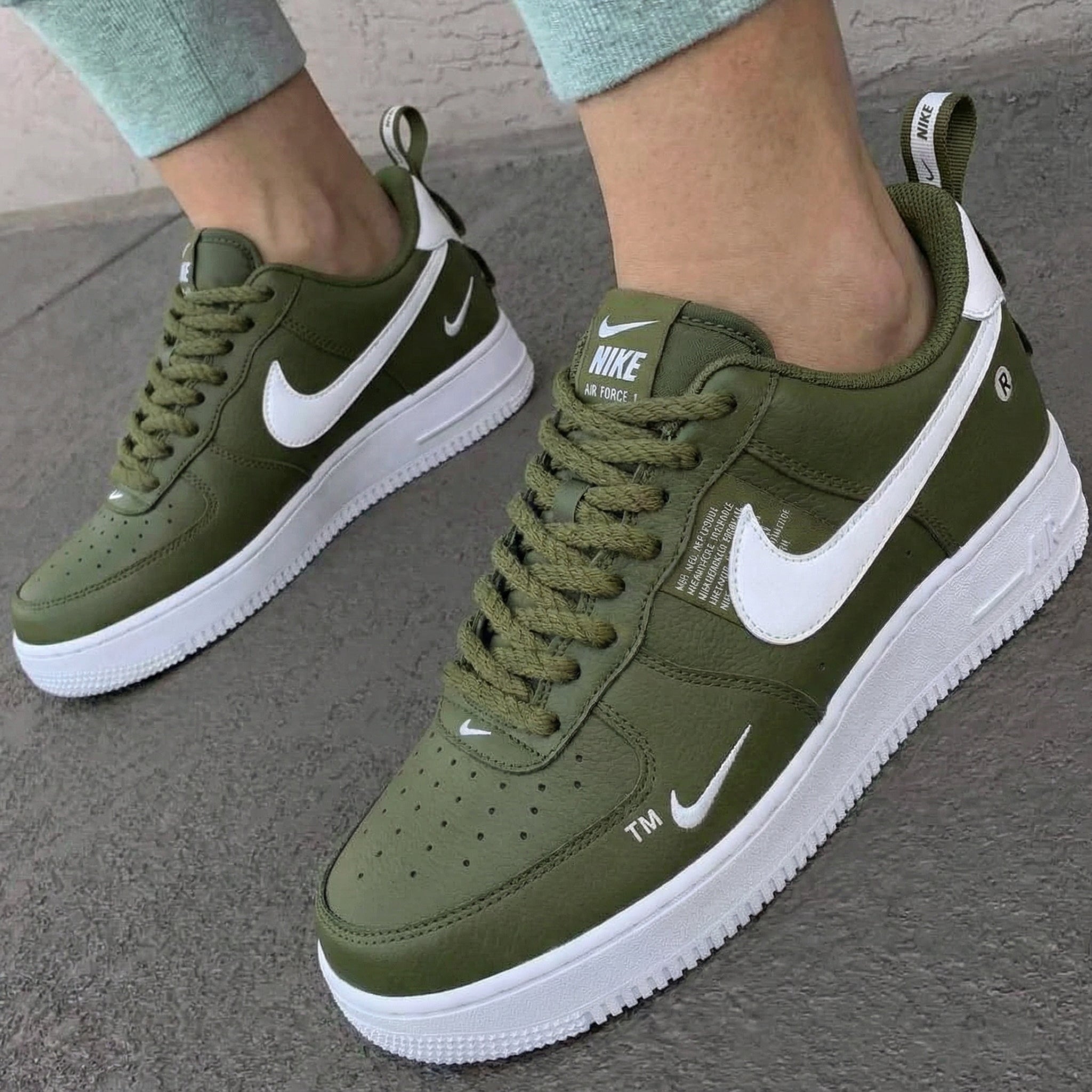 Olive White Custom Air Force 1-shecustomize