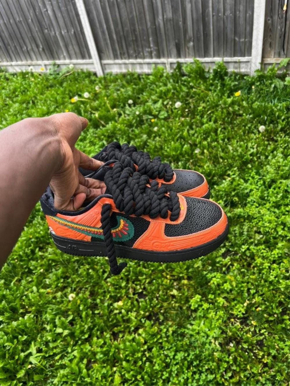 Orange Black Custom Air Force 1-shecustomize