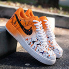 Orange Black Splatter Custom Air Force 1-shecustomize