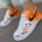 Orange Black Splatter Custom Air Force 1-shecustomize