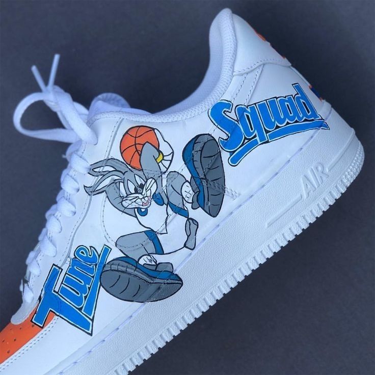 Orange Blue Looney Tunes Custom Air Force 1-shecustomize