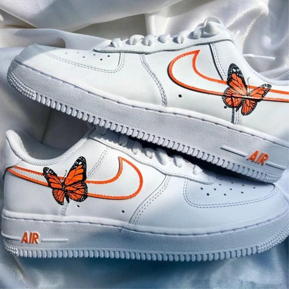 Orange Butterfly Custom Air Force 1-shecustomize