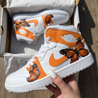 Orange Butterfly Custom Air Jordan 1-shecustomize