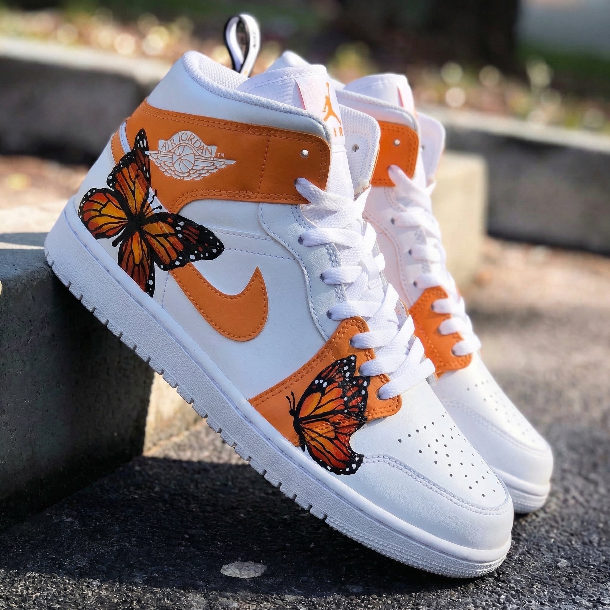 Orange Butterfly Custom Air Jordan 1-shecustomize