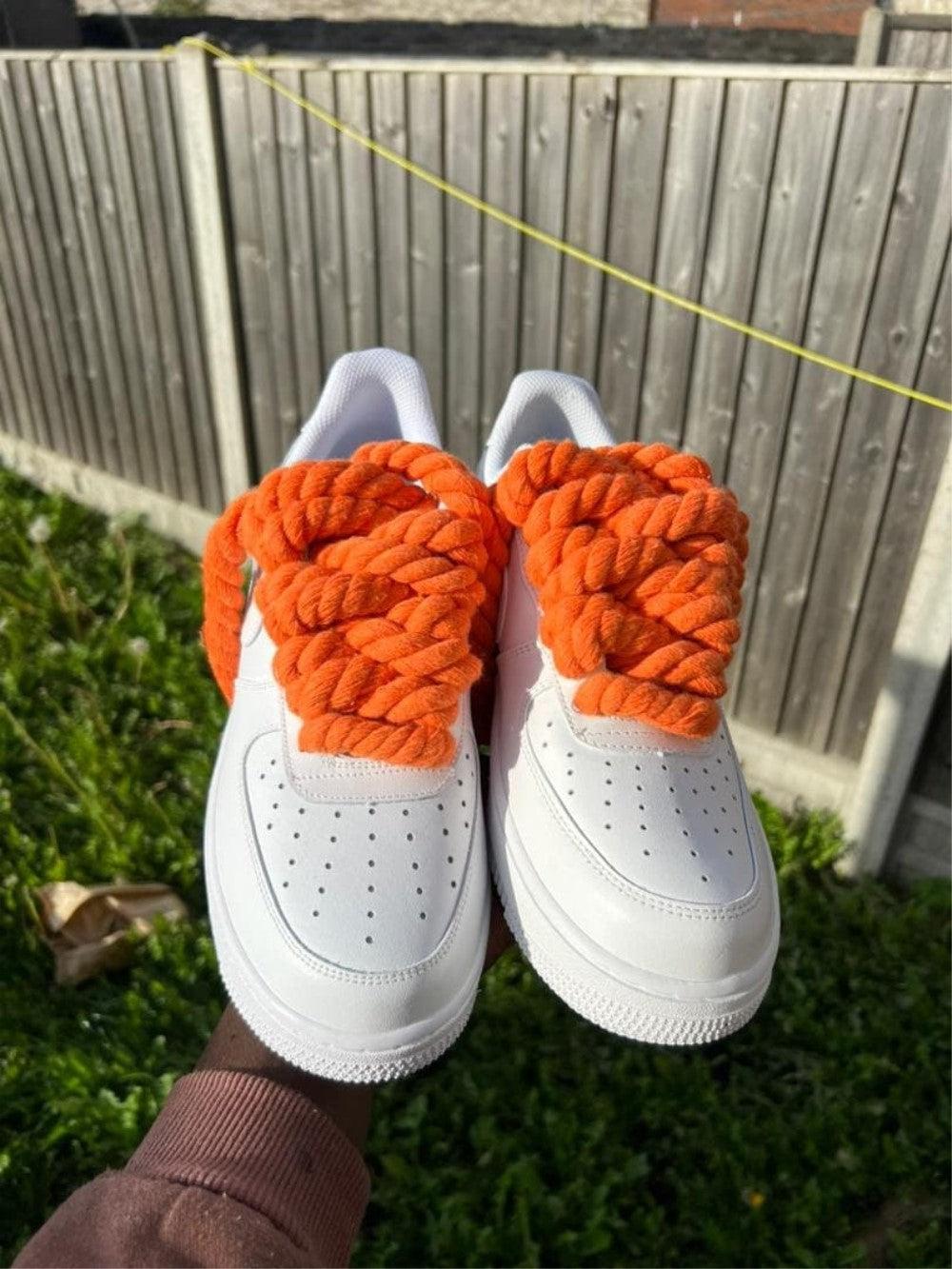 Orange Chunky Laces Custom Air Force 1-shecustomize