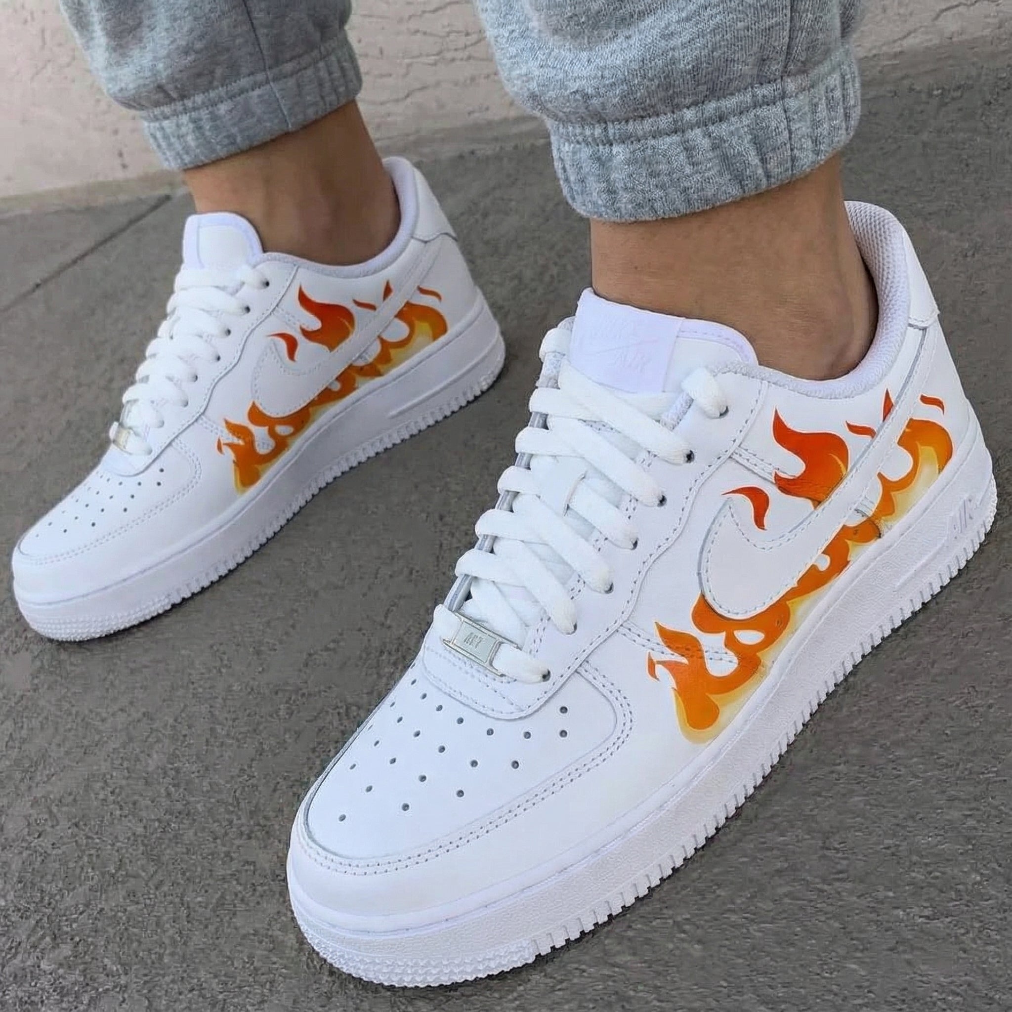 Orange Flame Custom Air Force 1-shecustomize