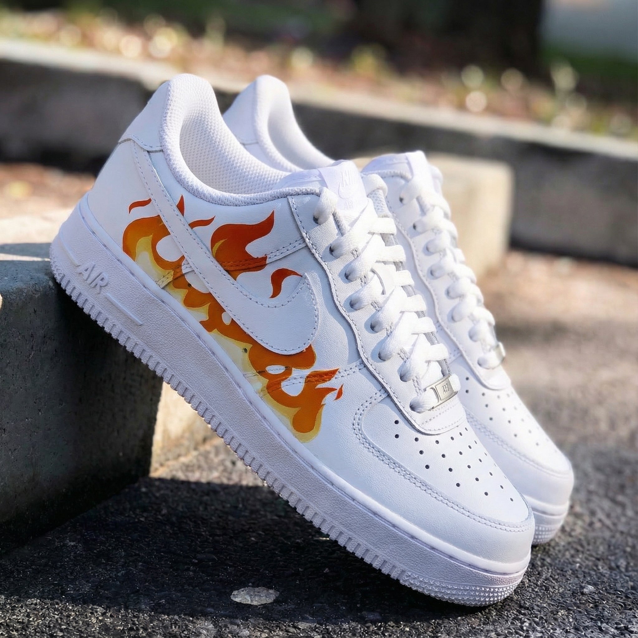 Orange Flame Custom Air Force 1-shecustomize
