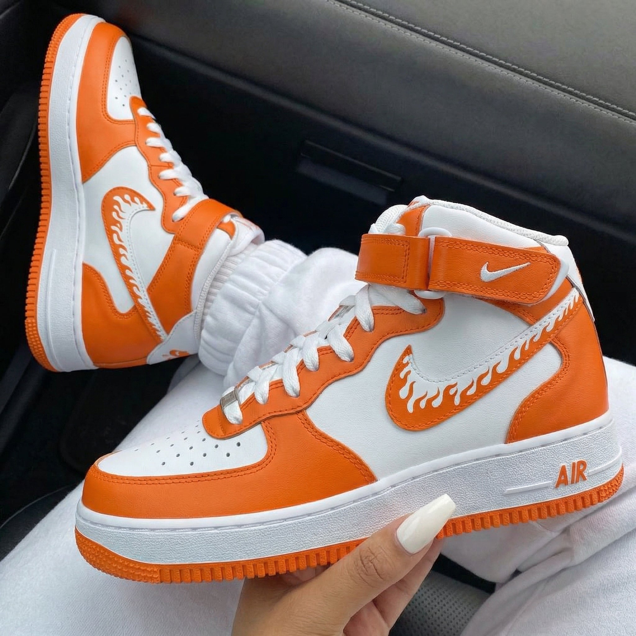 Orange Flame Custom Air Force 1-shecustomize