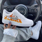 Orange Flame Silver Hollow Swoosh Custom Air Force 1-shecustomize
