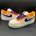 Orange Purple Crackle Custom Air Force 1-shecustomize