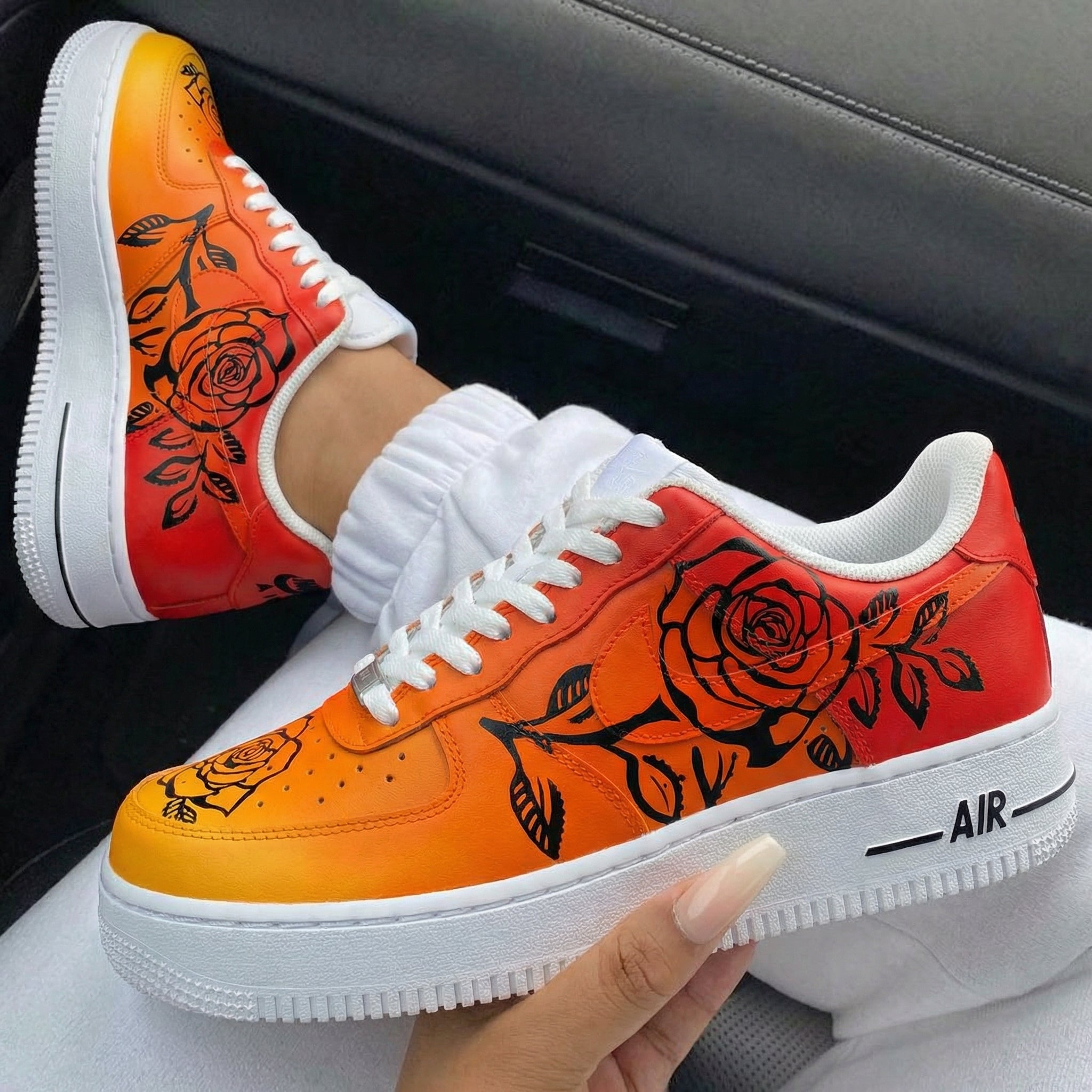 Orange Red Rose Custom Air Force 1-shecustomize