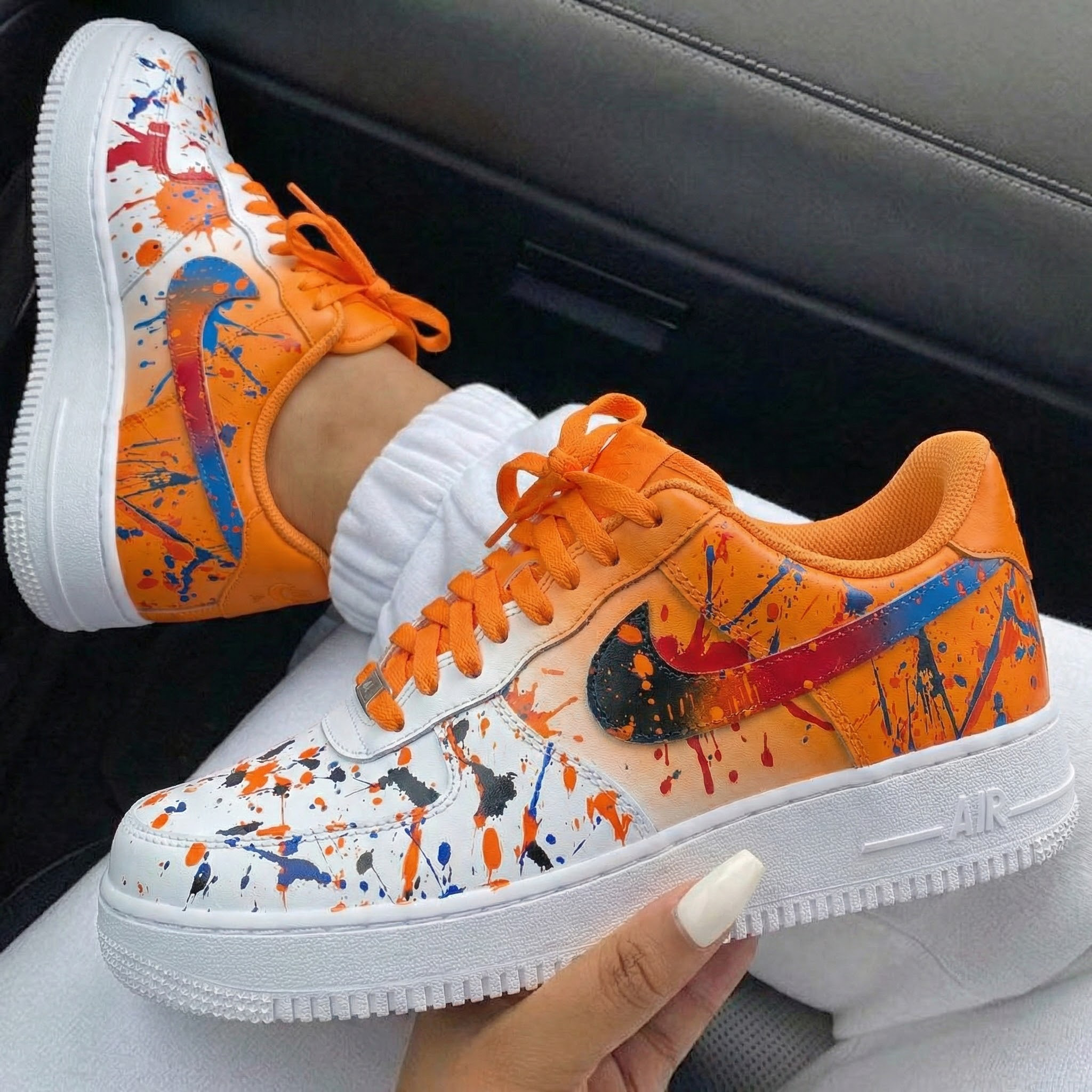 Orange Splatter Custom Air Force 1-shecustomize