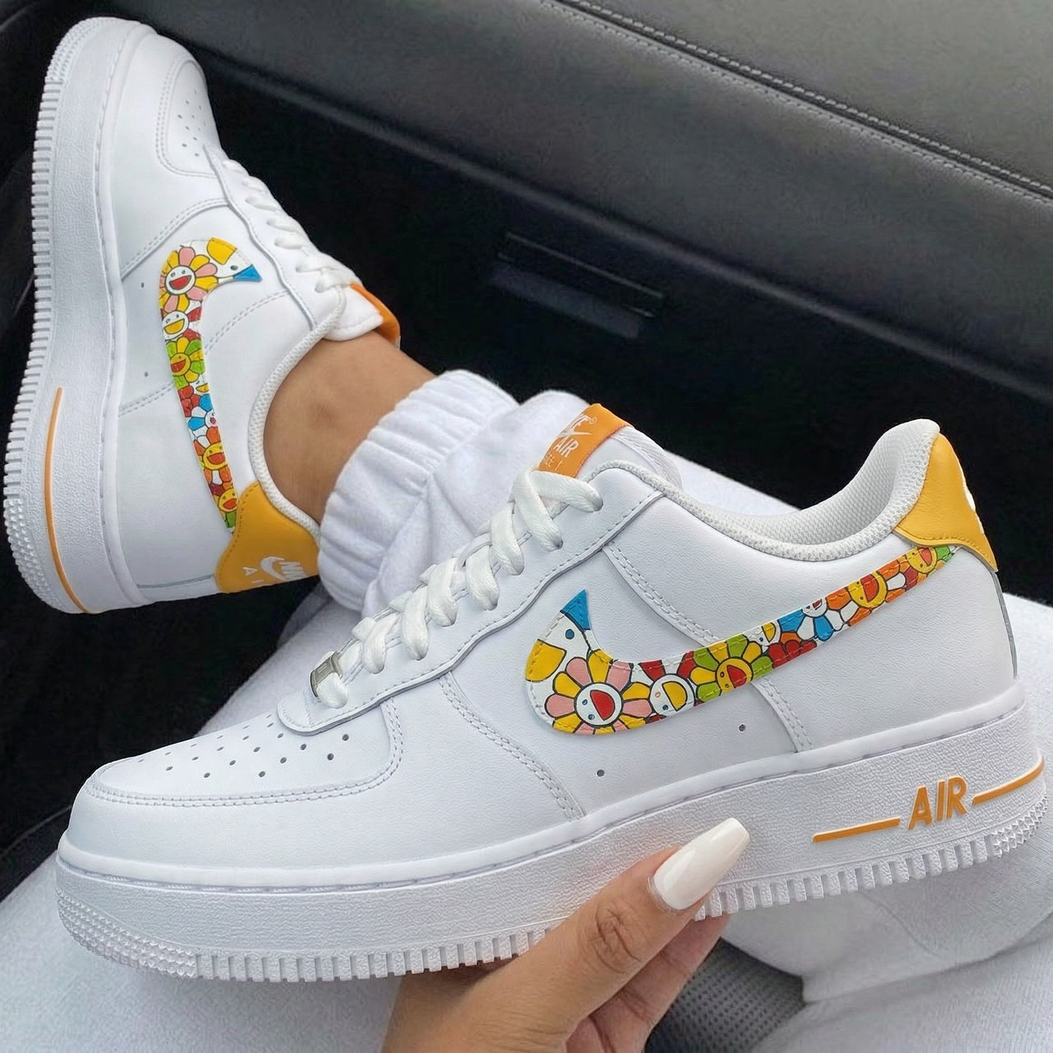 Orange Sunflower Custom Air Force 1-shecustomize