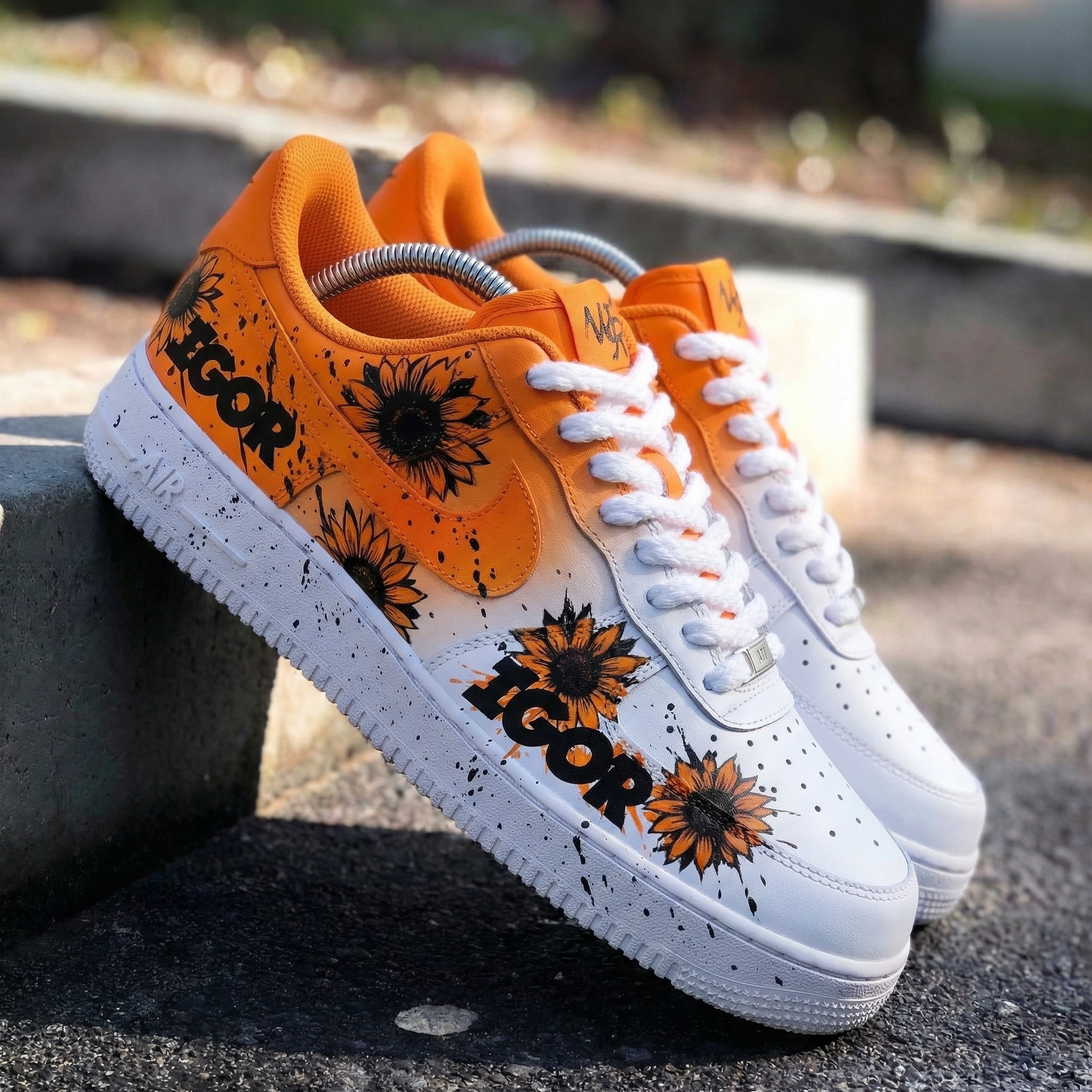 Orange Sunflower Igor Custom Air Force 1-shecustomize