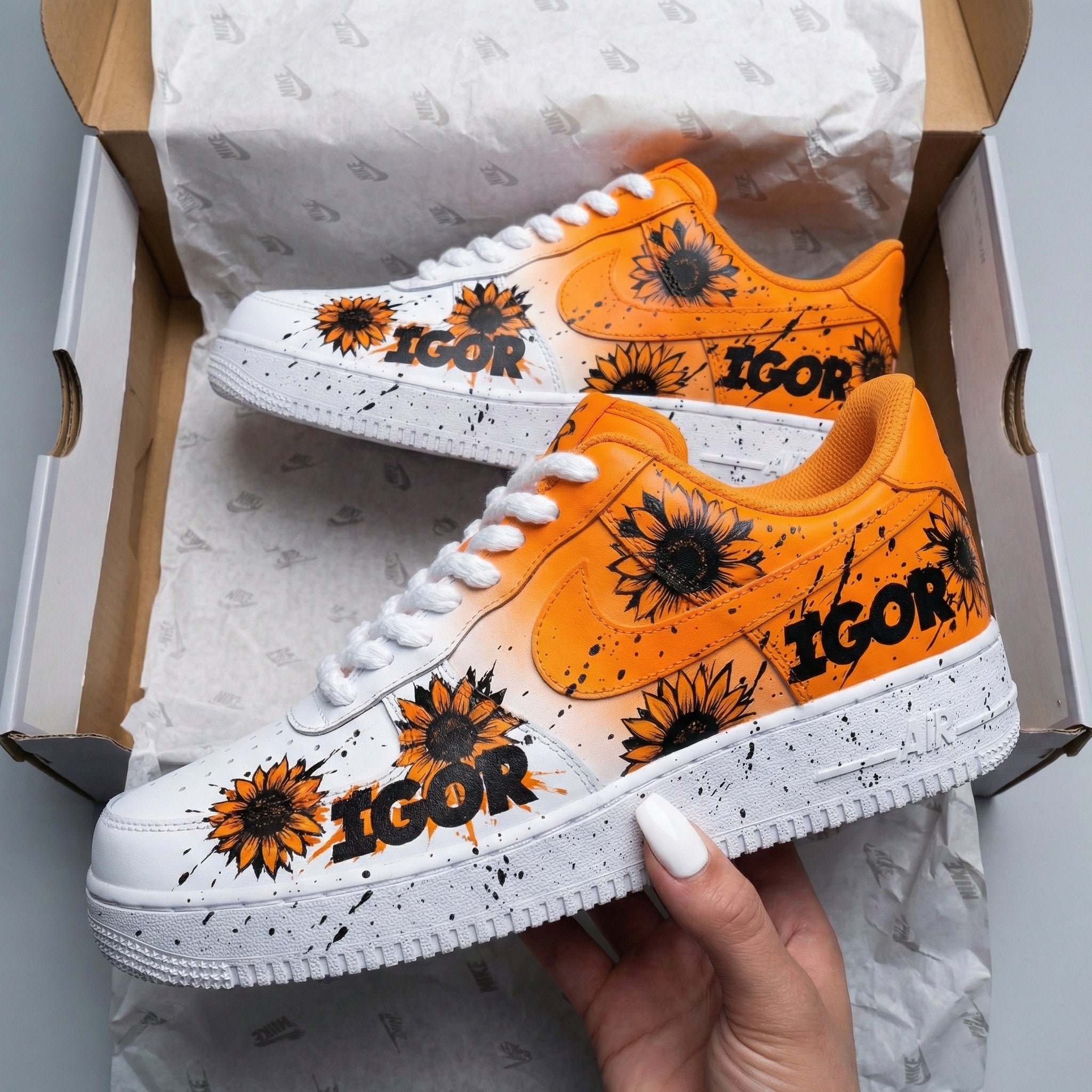 Orange Sunflower Igor Custom Air Force 1-shecustomize