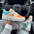 Orange Turquoise Gradient Splatter Custom Air Force 1-shecustomize