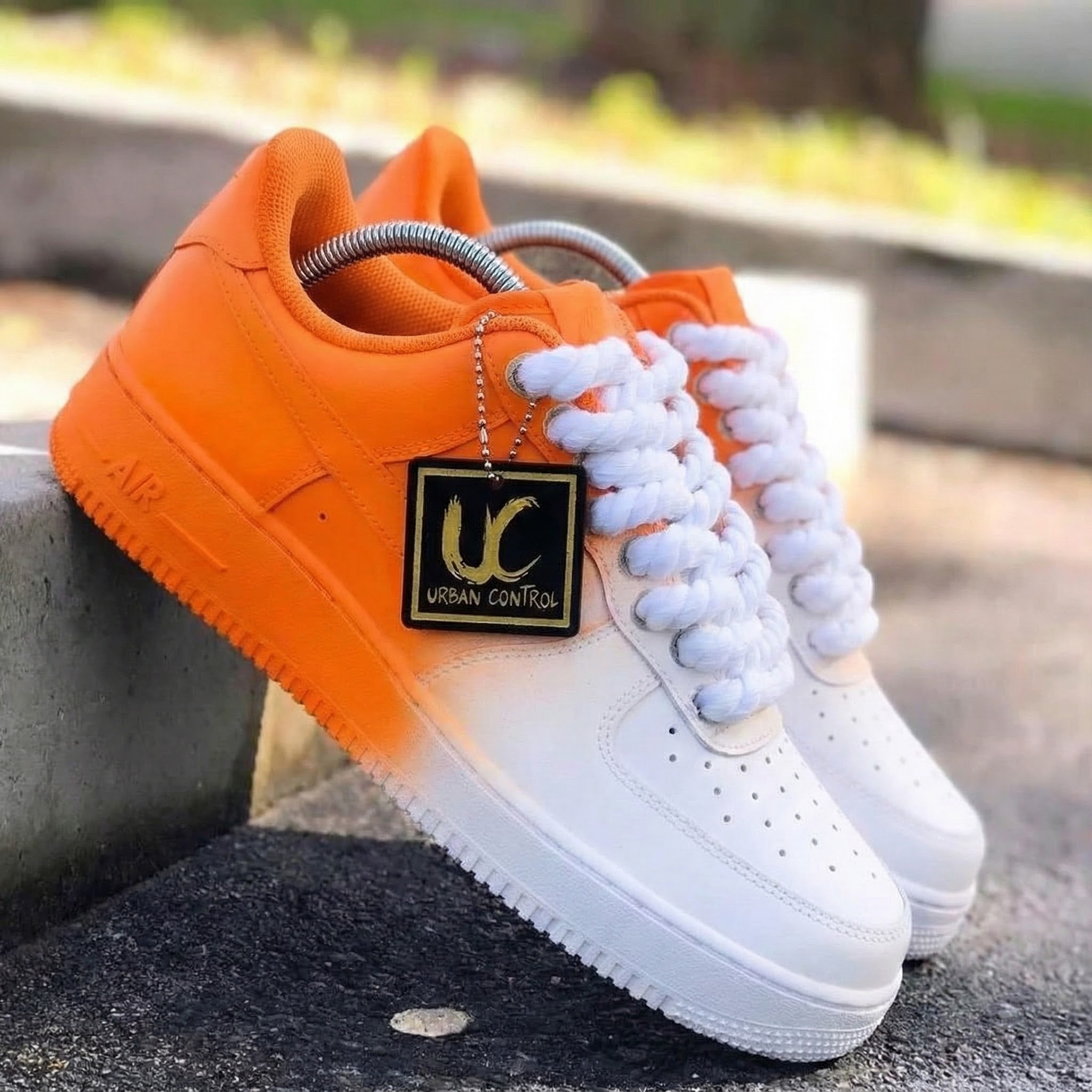 Orange White Ombre Custom Air Force 1-shecustomize