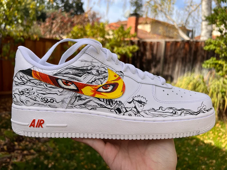 Orange Yellow Anime - Themed Custom Air Force 1-shecustomize